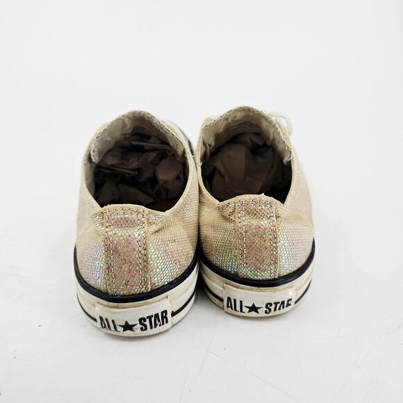 Converse All Star Ivory Iridescent Rainbow Glitter Sneakers Sneaker Shoe 9 - Picture 5 of 10